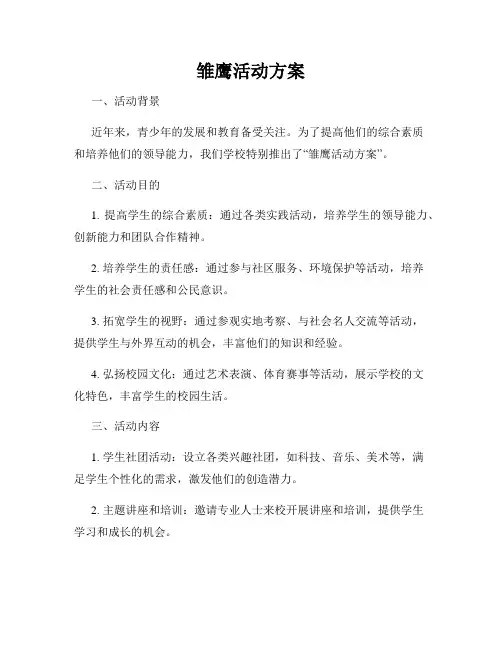 雏鹰活动方案