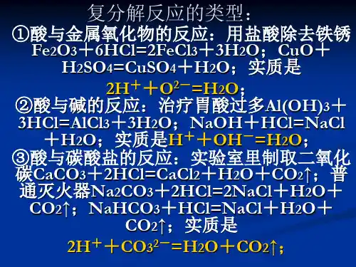 复分解反应的类型