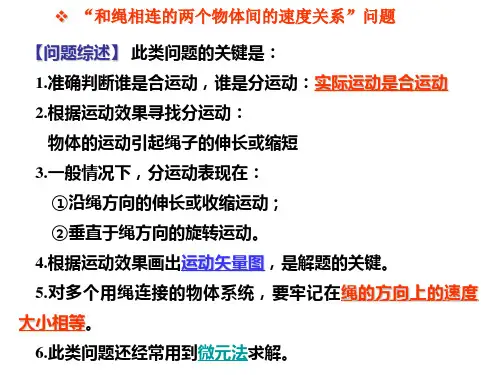 (完整版)关联体的速度关系