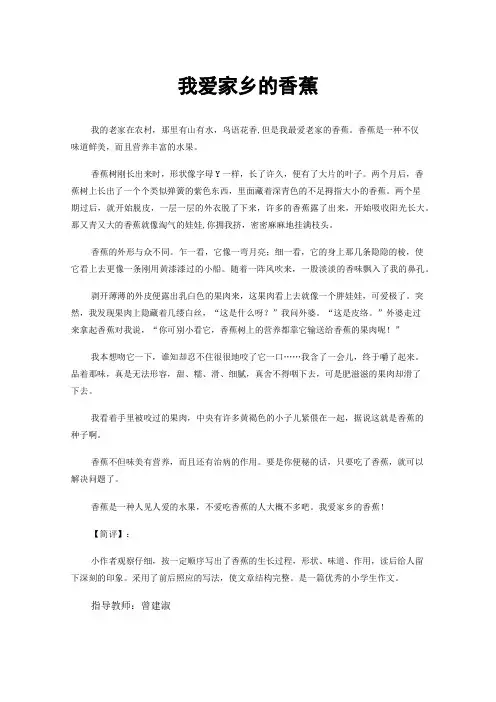 我爱家乡的香蕉