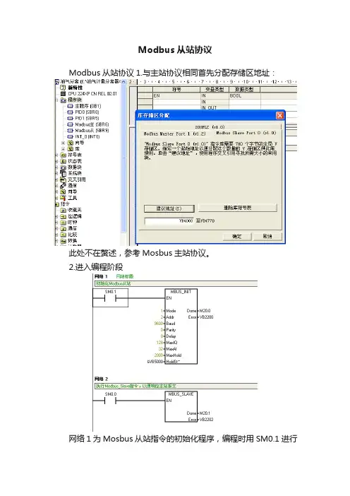 Modbus从站协议