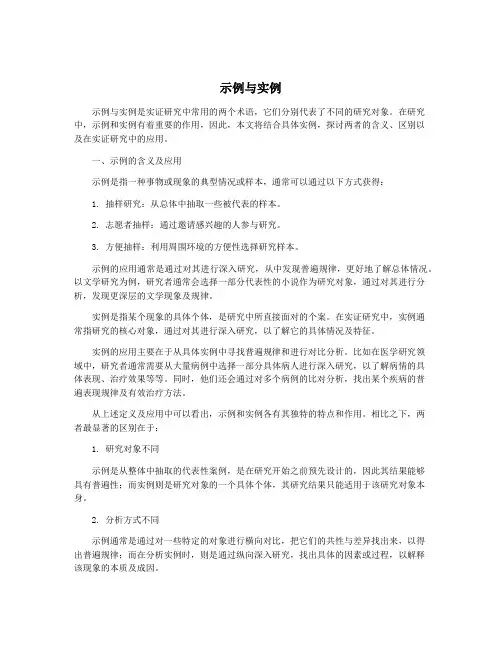 示例与实例