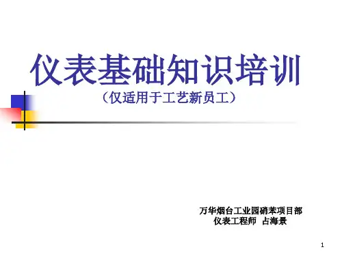 仪表基础知识培训(工艺人员应知培训)