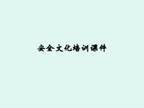 26、安全文化培训课件