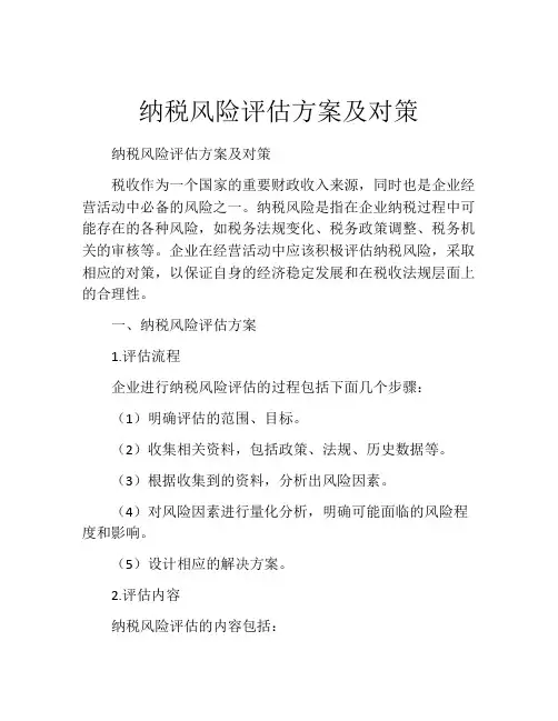 纳税风险评估方案及对策