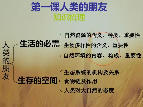最新-八年级政治下册 第一课人类的朋友 复习课件  下册 教科版 精品 