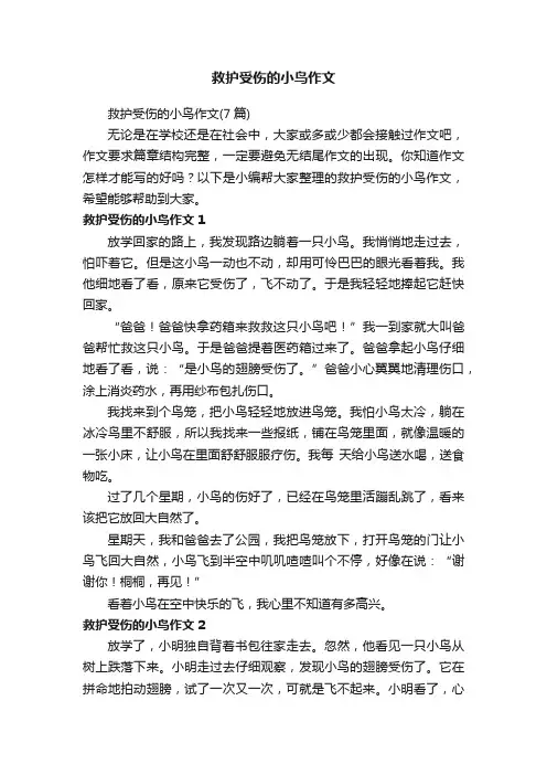 救护受伤的小鸟作文（7篇）