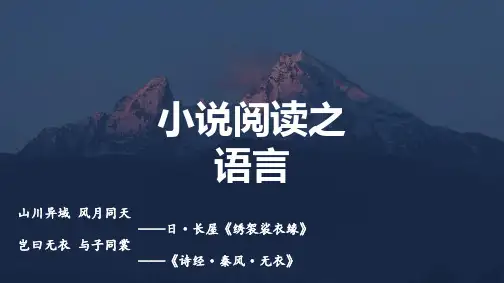 小说阅读之语言 课件——新高考语文专项复习