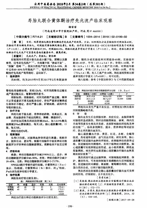 寿胎丸联合黄体酮治疗先兆流产临床观察