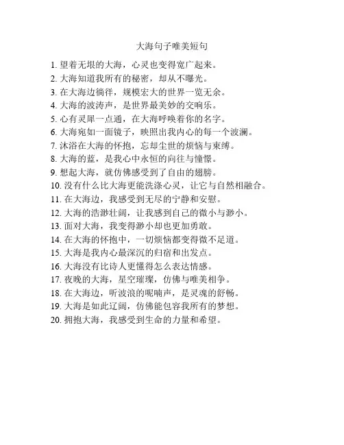 大海句子唯美短句