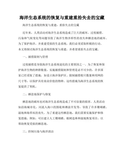 海洋生态系统的恢复与重建重拾失去的宝藏