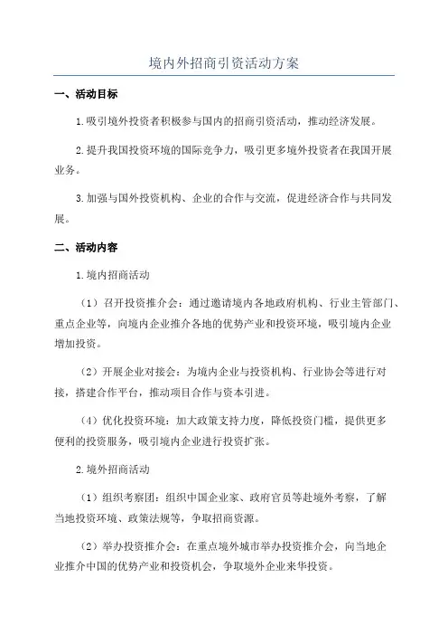 境内外招商引资活动方案