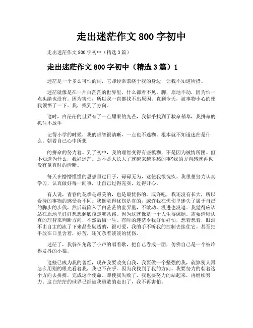 走出迷茫作文800字初中