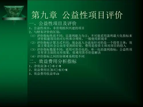 第九章 公益性项目评价