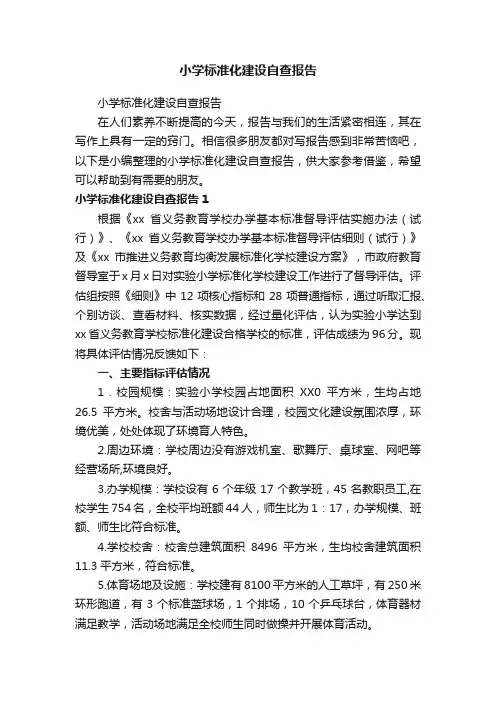 小学标准化建设自查报告