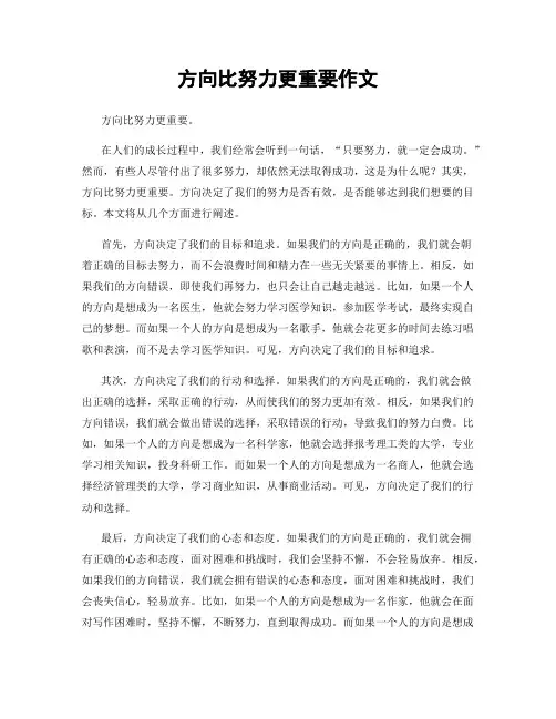 方向比努力更重要作文
