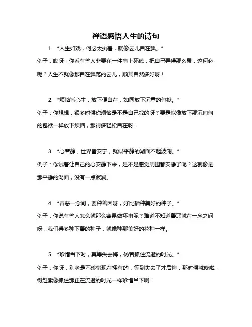 禅语感悟人生的诗句