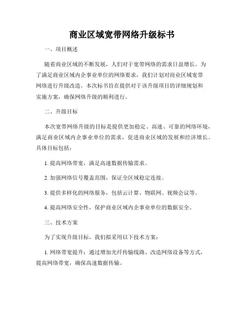商业区域宽带网络升级标书