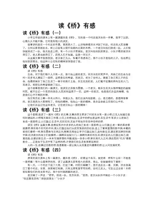 读《桥》有感作文共九篇