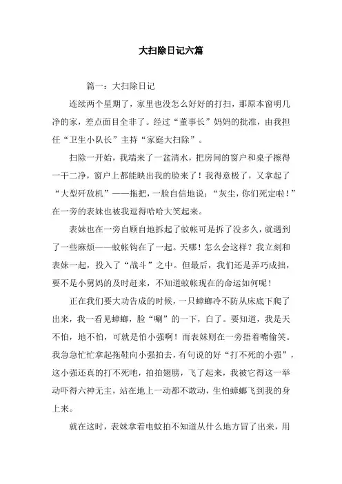 大扫除日记六篇