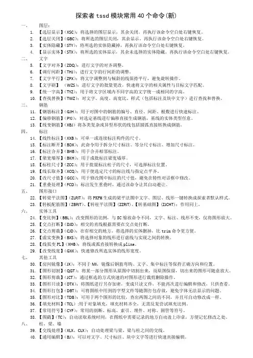 (完整word版)探索者tssd模块常用40个命令(新2)
