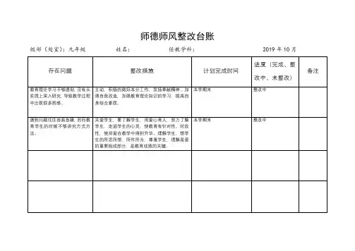 师德师风整改台账