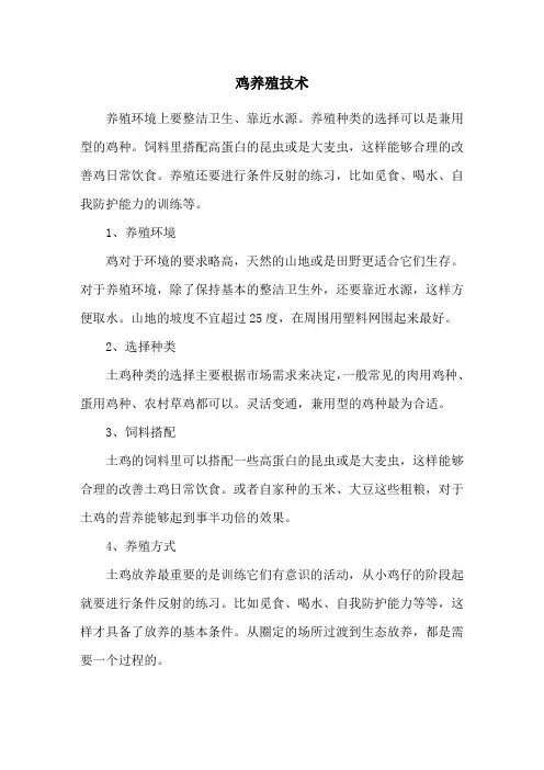 鸡养殖技术