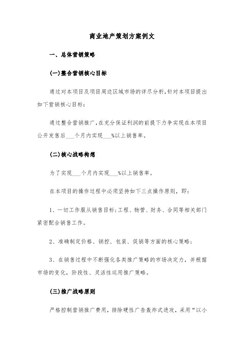 商业地产策划方案例文（二篇）
