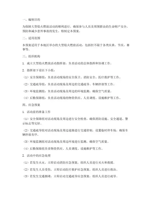 大型焰火燃放应急预案