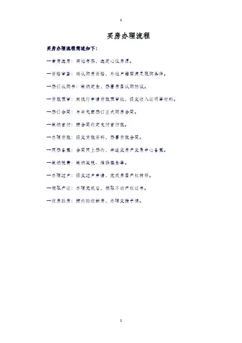 买房办理流程