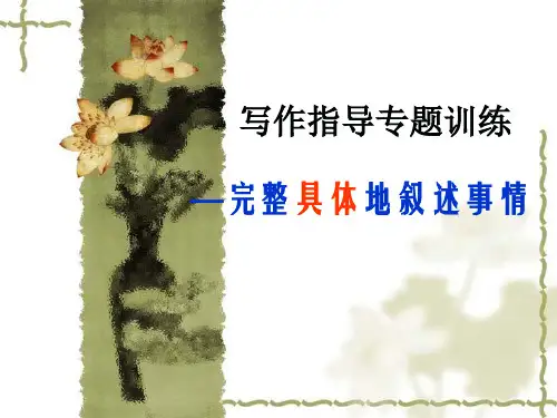 记叙文写作指导专题训练精品PPT课件