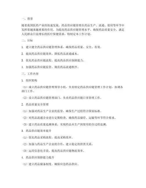 药物供应链管理工作计划
