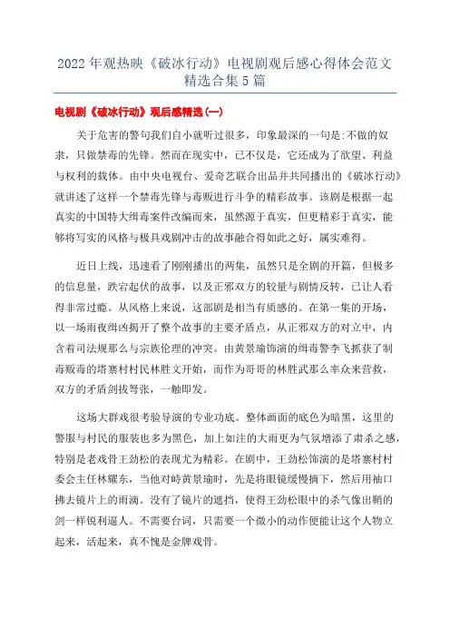 2022年观热映《破冰行动》电视剧观后感心得体会范文精选合集5篇