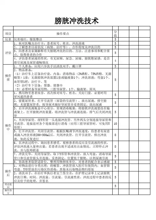 膀胱冲洗技术