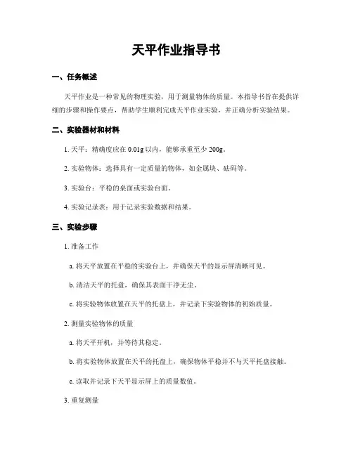 天平作业指导书