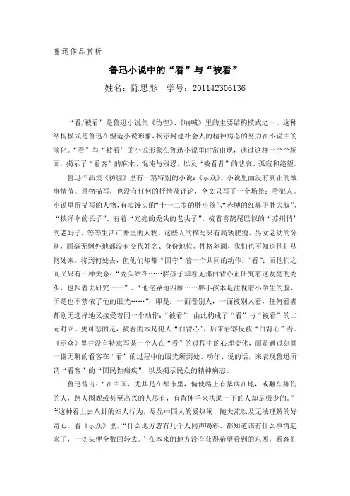鲁迅“看”与“被看”