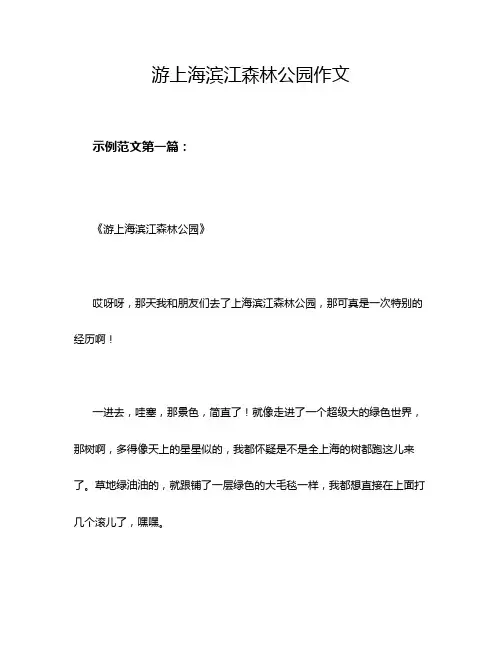 游上海滨江森林公园作文