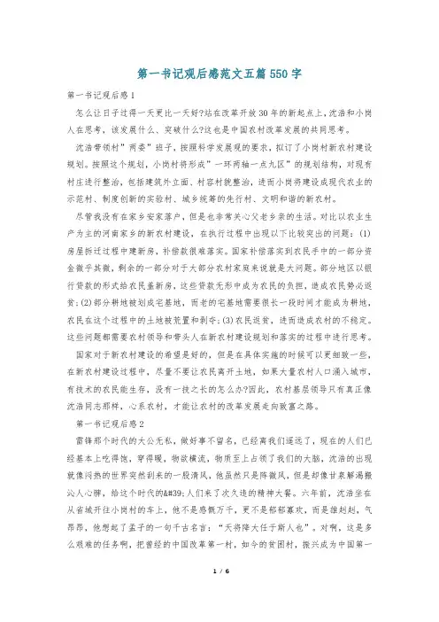 第一书记观后感范文五篇550字