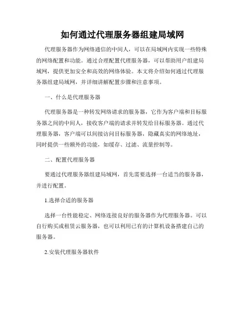 如何通过代理服务器组建局域网