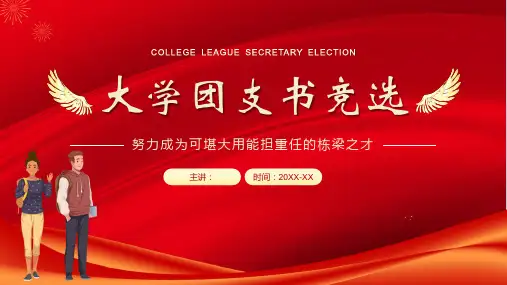 红色大气大学生团支书竞选PPT模板