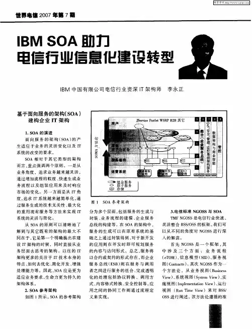 IBM SOA助力电信行业信息化建设转型