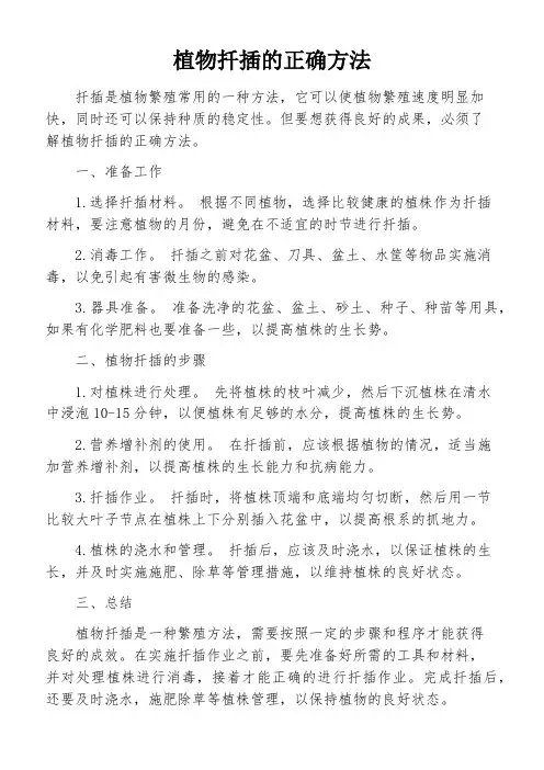 植物扦插的正确方法