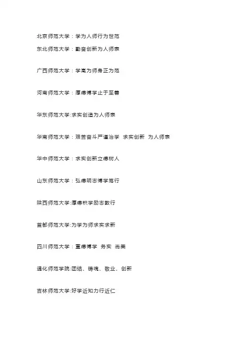 师范类院校校训大全