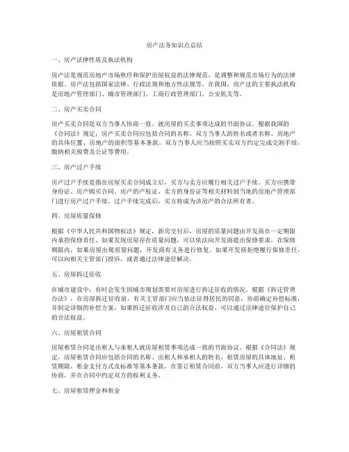 房产法务知识点总结