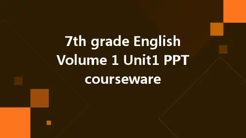 七年级英语上册Unit1PPT课件
