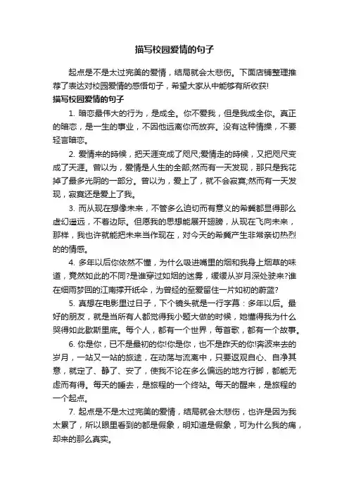描写校园爱情的句子