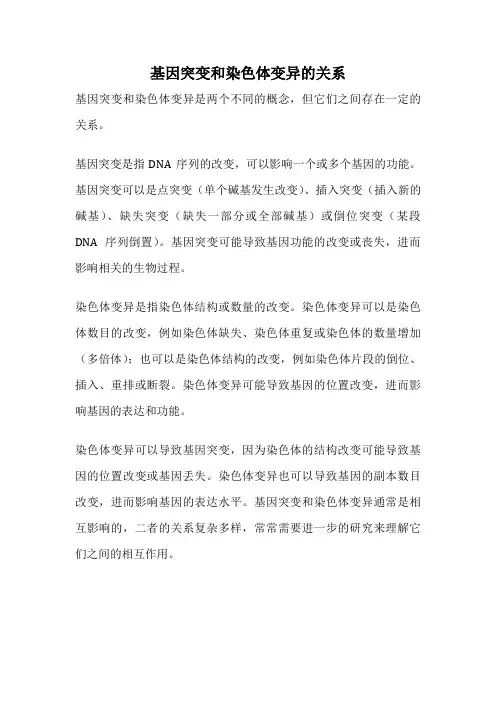基因突变和染色体变异的关系