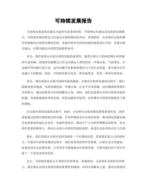 可持续发展报告