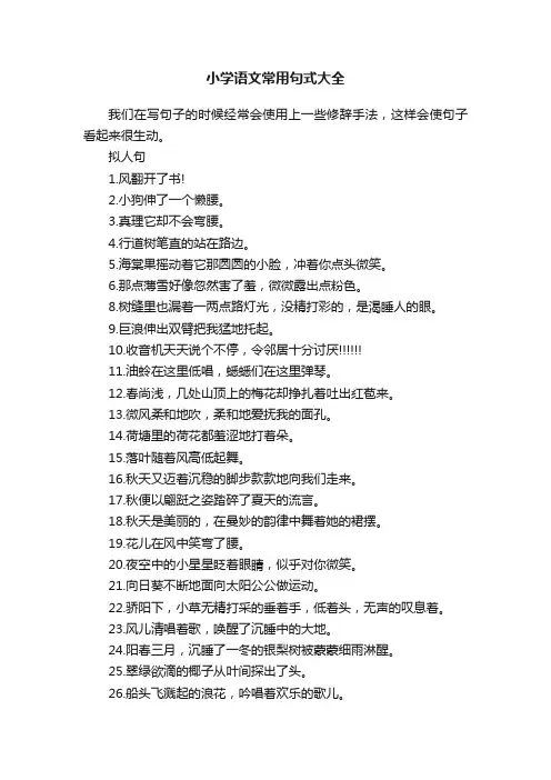 小学语文常用句式大全