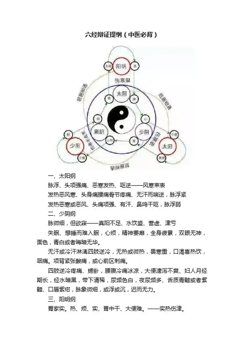 六经辩证提纲（中医必背）